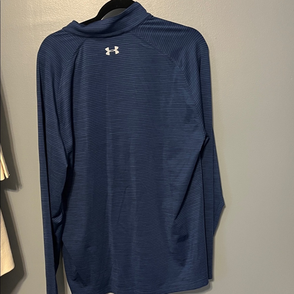 Under Armour Blue Striped Quarter-Zip Pullover - Picture 3 of 3
